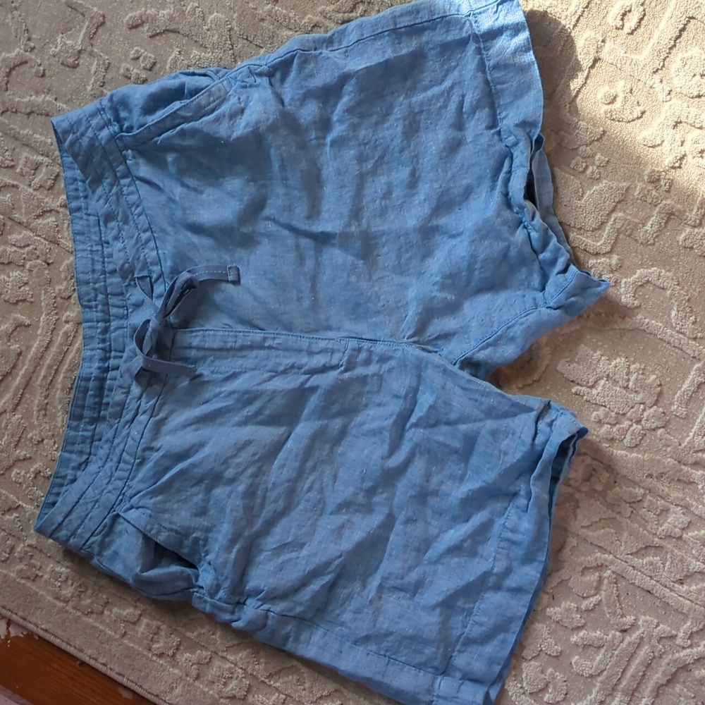 L.L.Bean High Rise Classic Fit Linen Midi Shorts